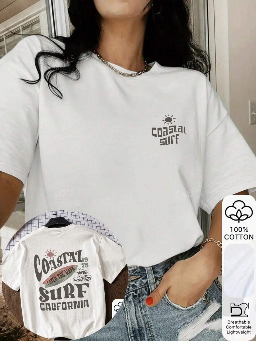 T-SHIRT BAWEŁNIANY Z NADRUKIEM