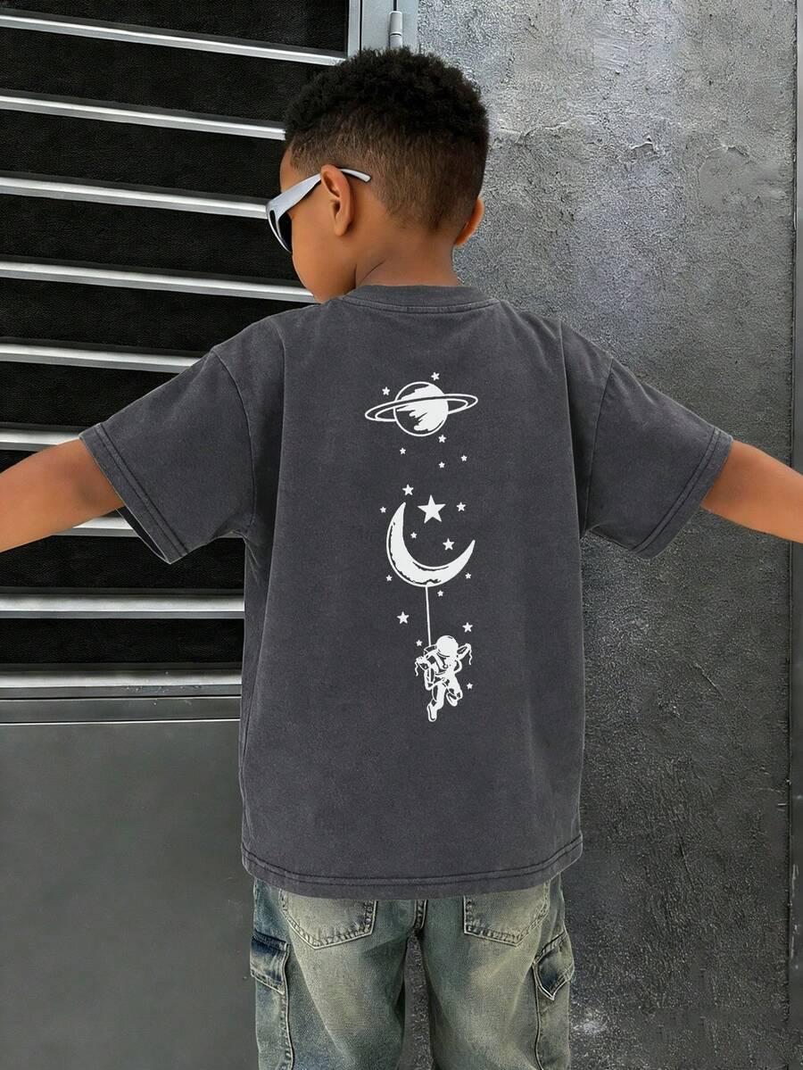 SZARY T-SHIRT NADRUK 