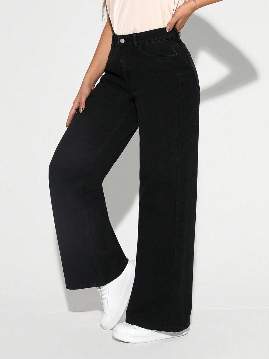 CZARNE SPODNIE JEANS