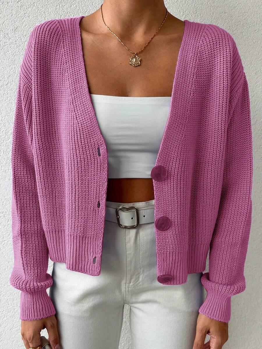 RÓŻOWY SWETER V NECK