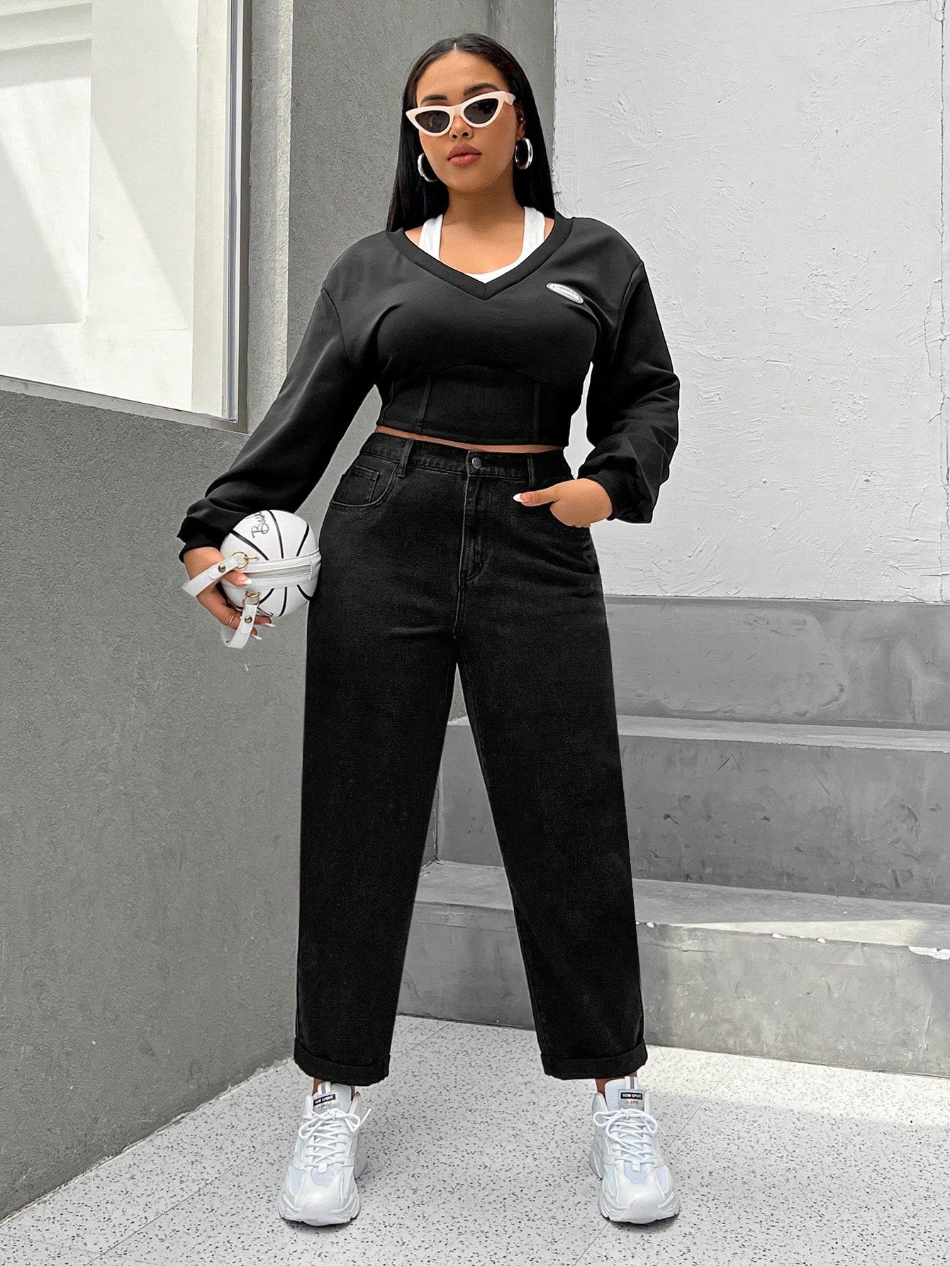 CZARNE SPODNIE JEANS