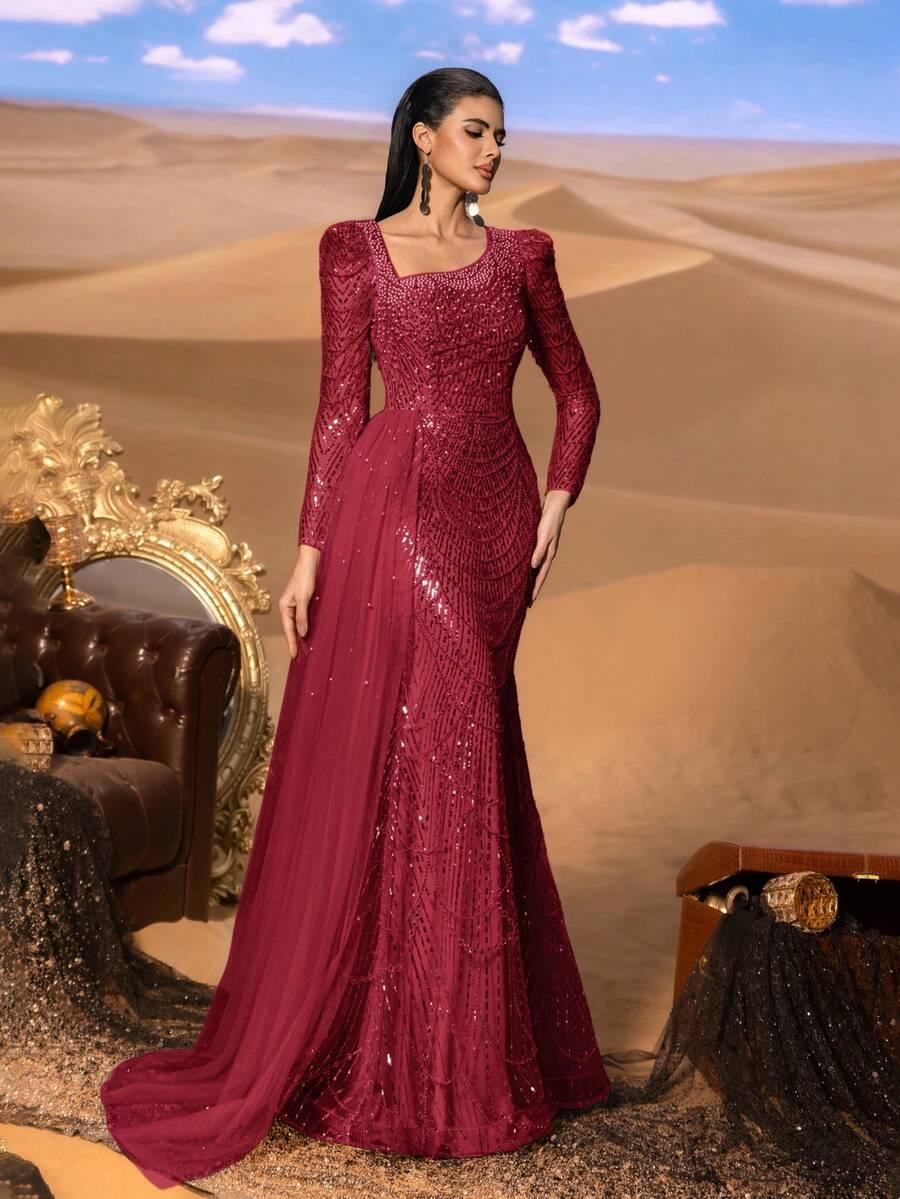 ELEGANCKA SUKIENKA WIECZOROWA CEKINY SYRENA 