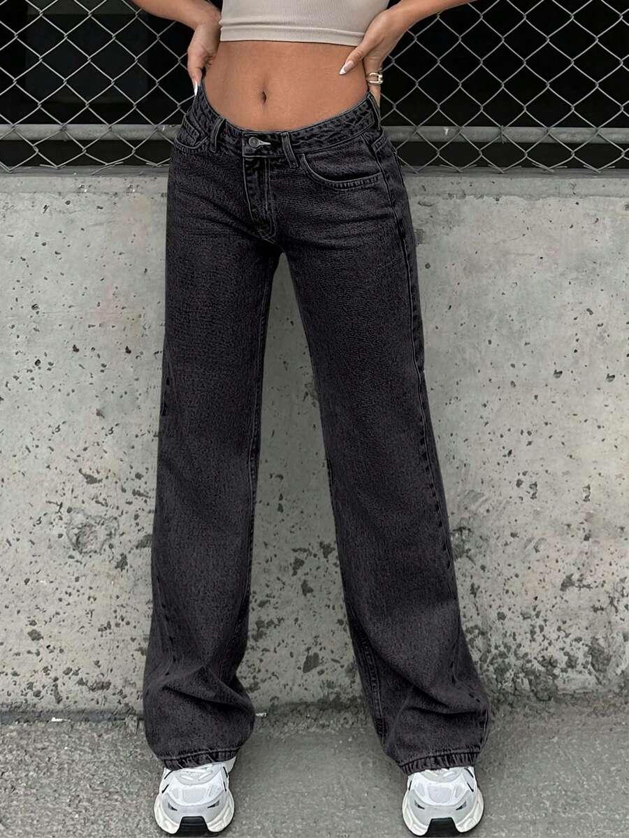 CZARNE SPODNIE JEANS