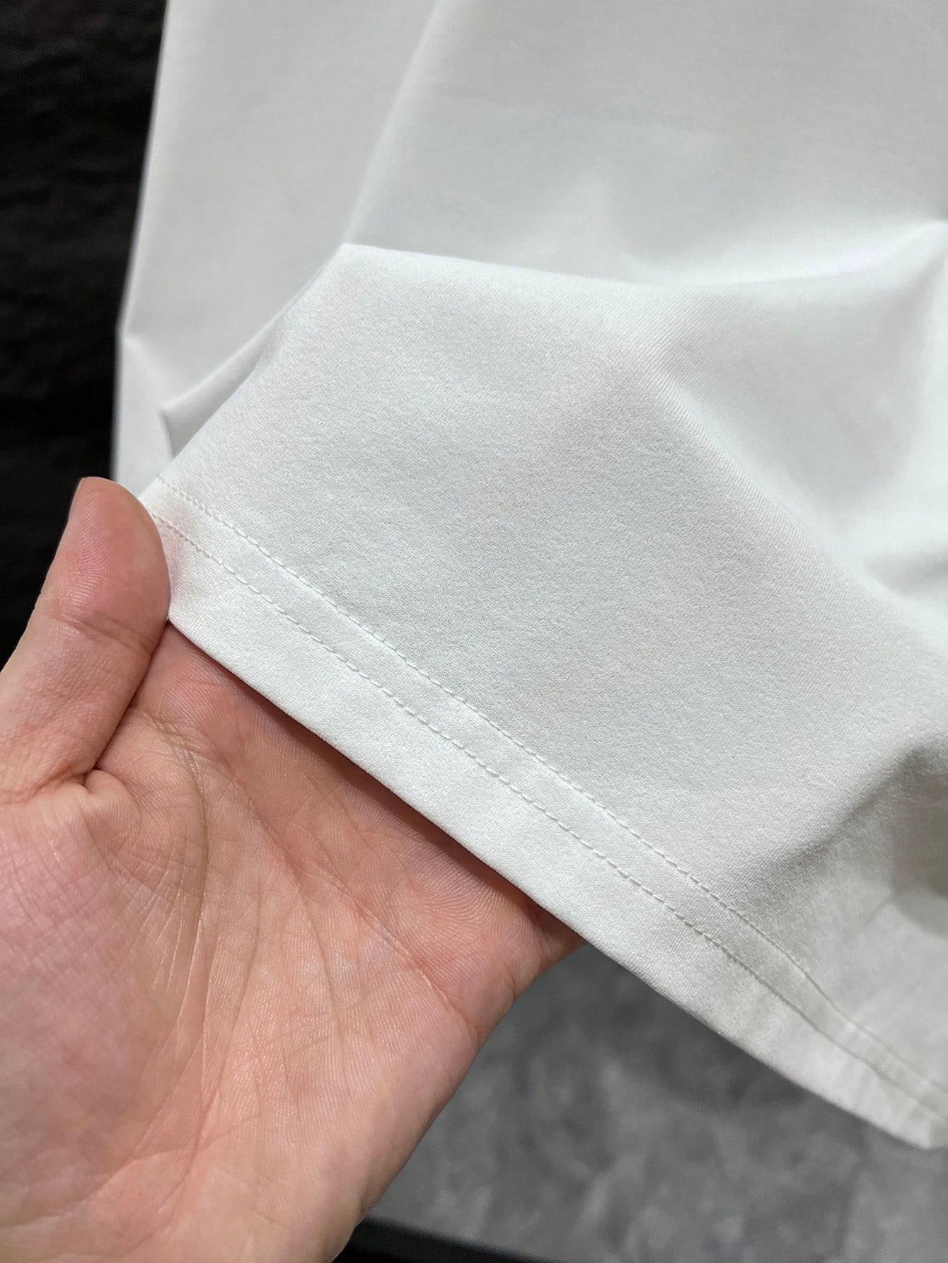 biały t-shirt print 