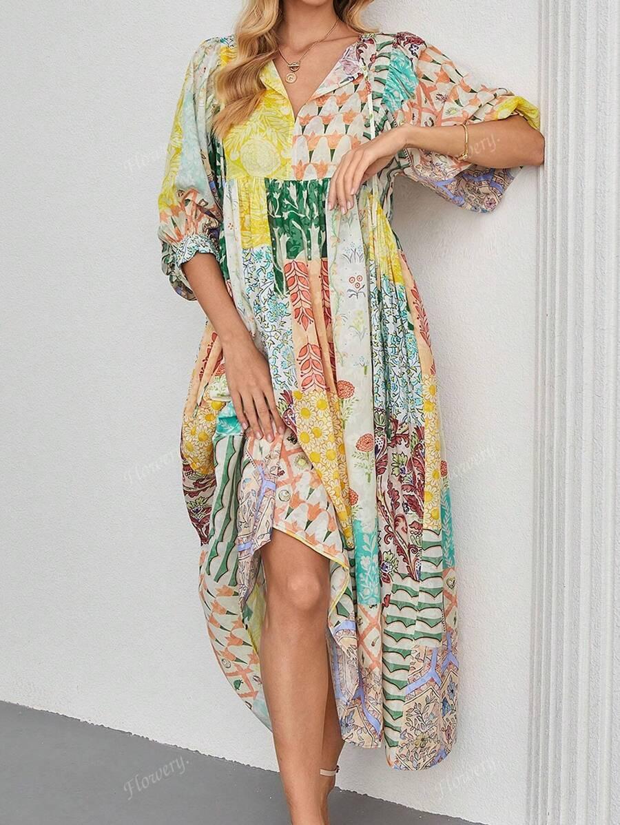 SUKIENKA BOHO PRINT CASUAL