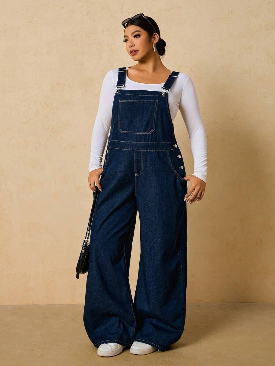 granatowe spodnie ogrodniczki jeans 