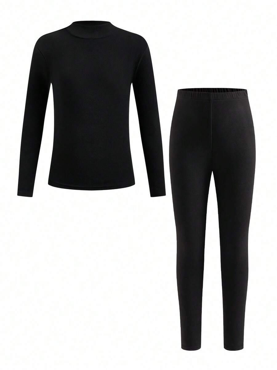 CZARNE LEGGINSY BLUZKA KOMPLET 