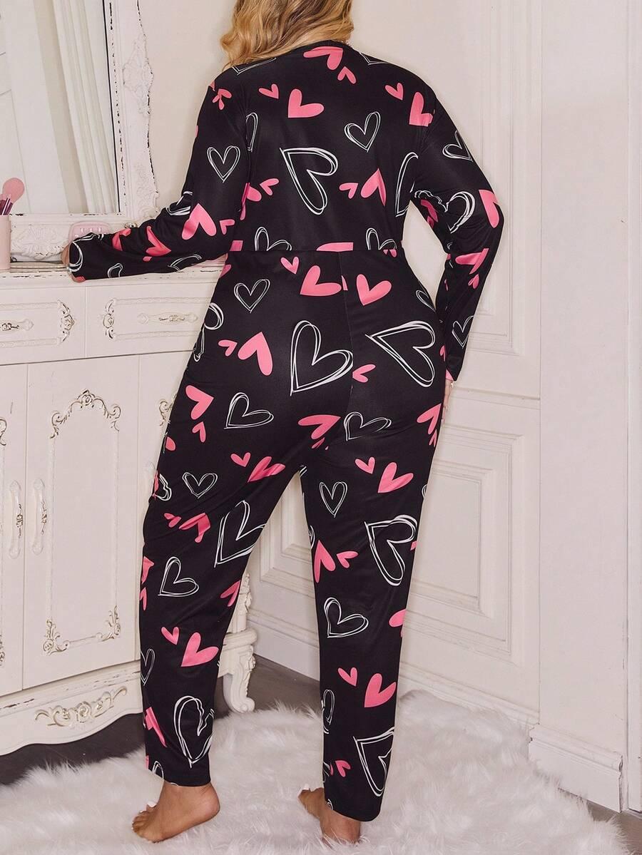 PIŻAMA KOMBINEZON ONESIE wzór serca