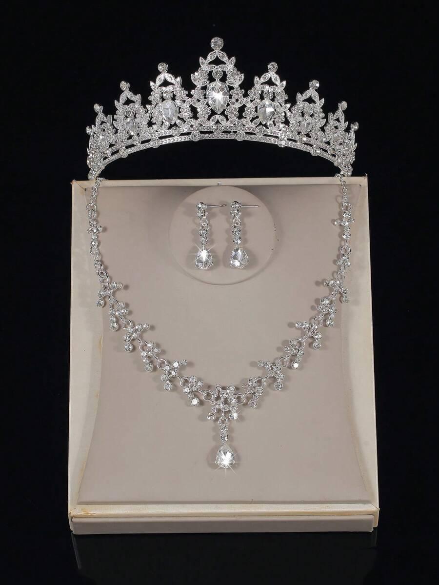 diadem koronka kolczyki naszyjnik komplet
