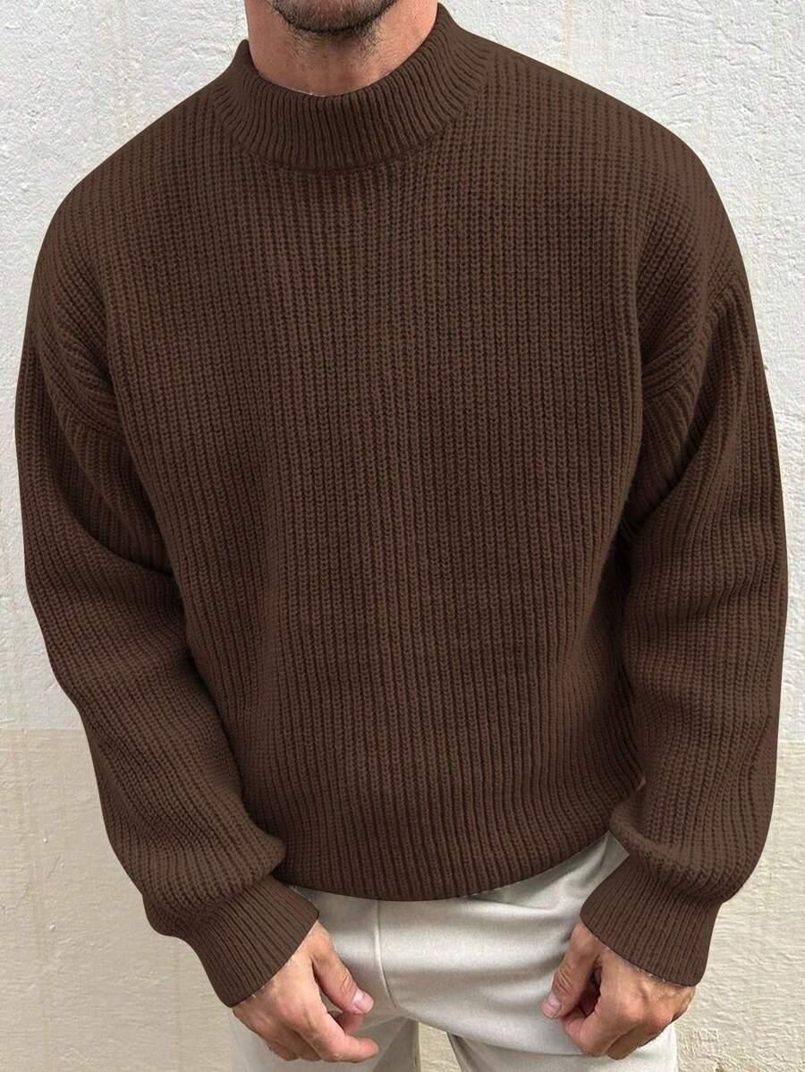 BRĄZOWY SWETER PÓŁGOLF
