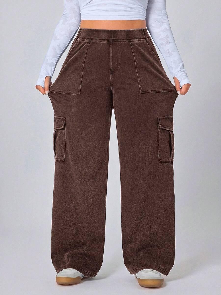 BRĄZOWE SPODNIE CASUAL