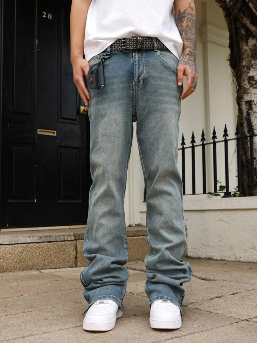niebieskie spodnie jeans