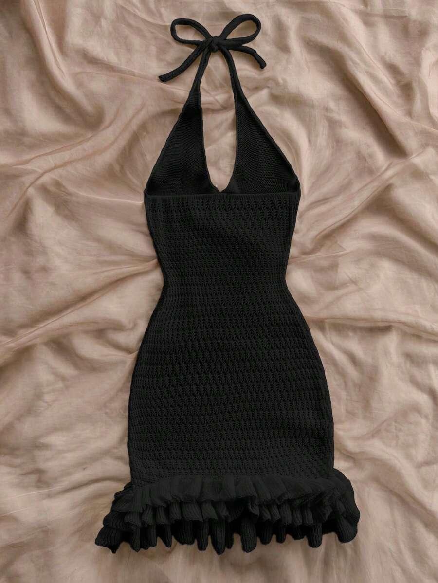CZARNA MINI SUKIENKA WIĄZANIE