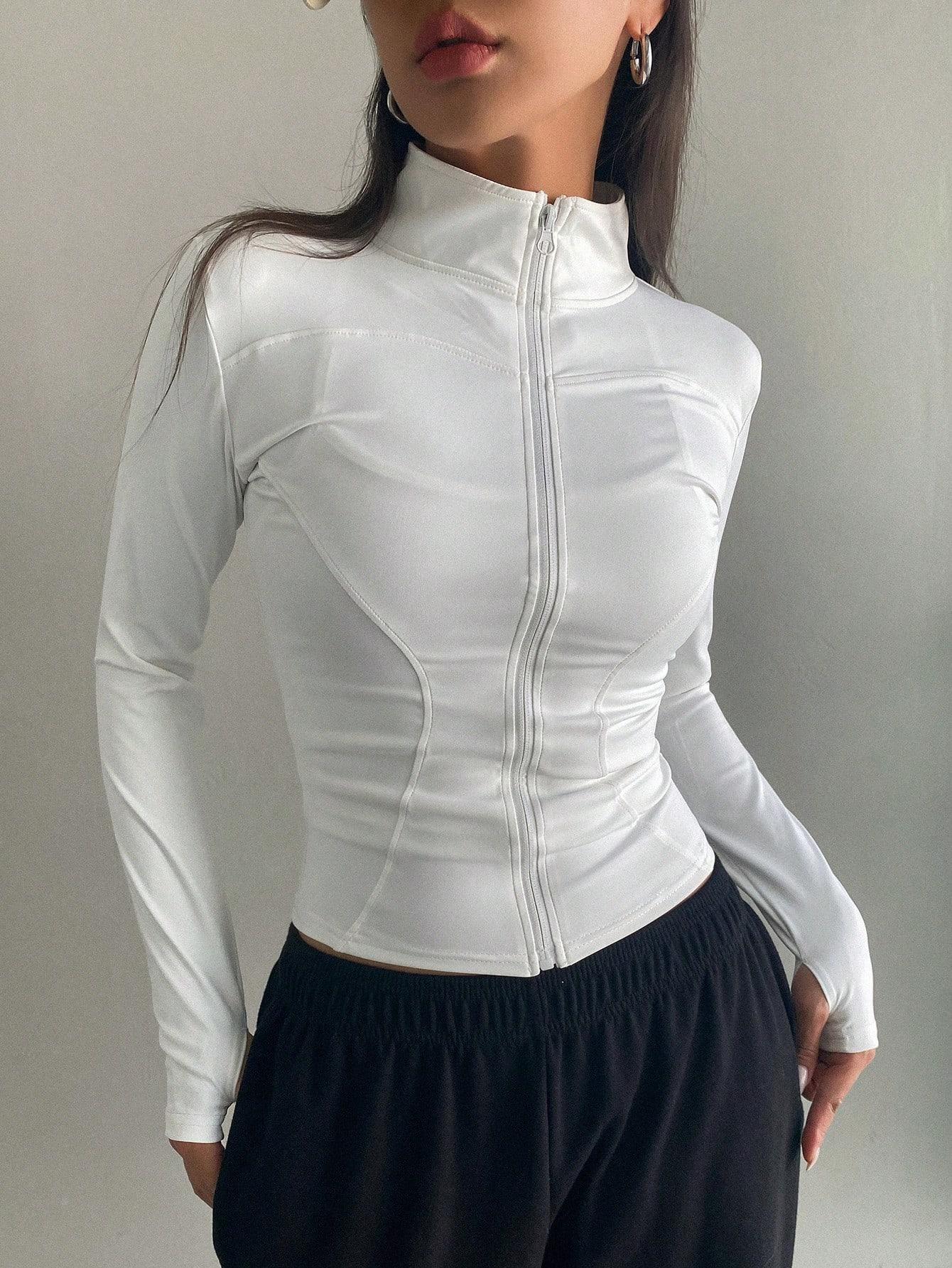sportowa BIAŁA BLUZA ZAMEK 