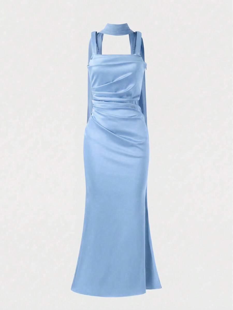 niebieska sukienka maxi