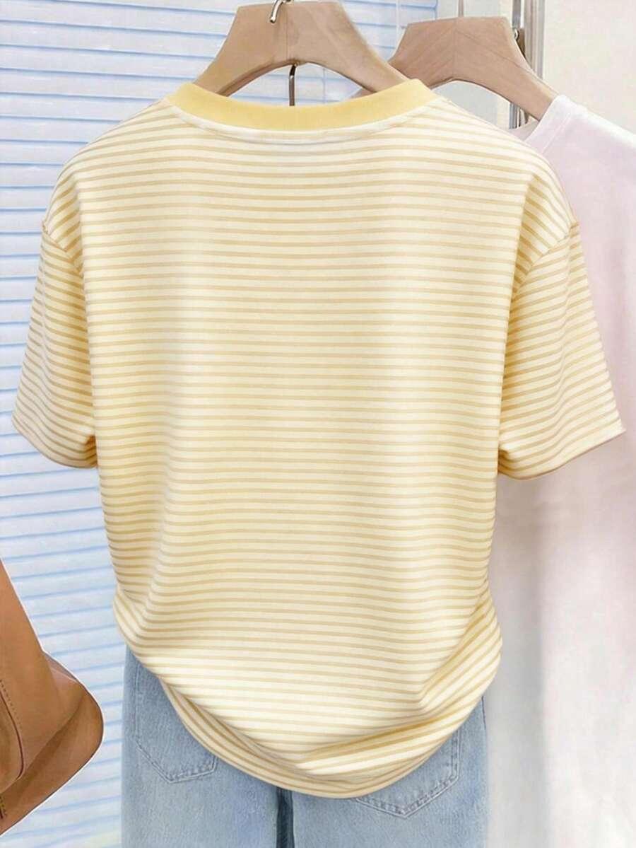 T-SHIRT OKRĄGŁY DEKOLT PRINT