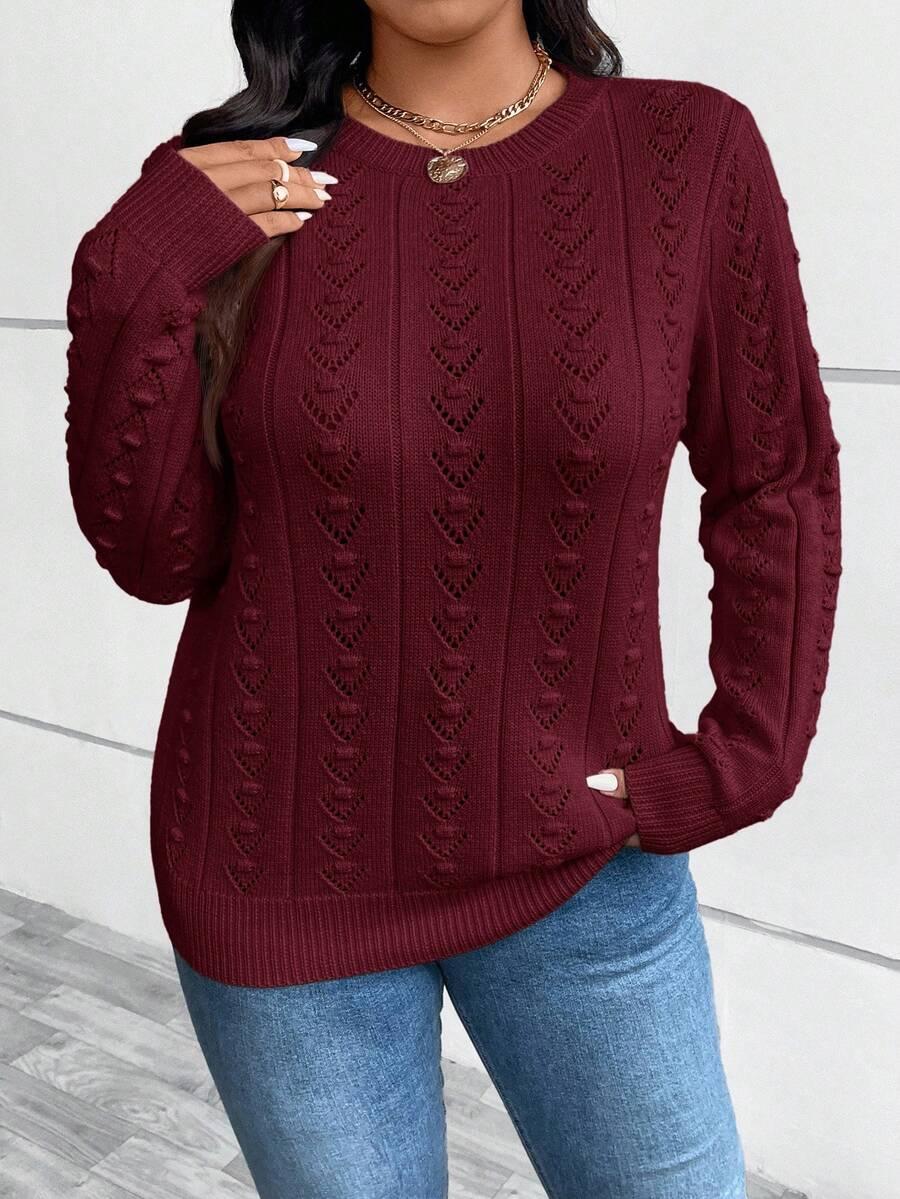 bordowy dzianinowy sweter 
