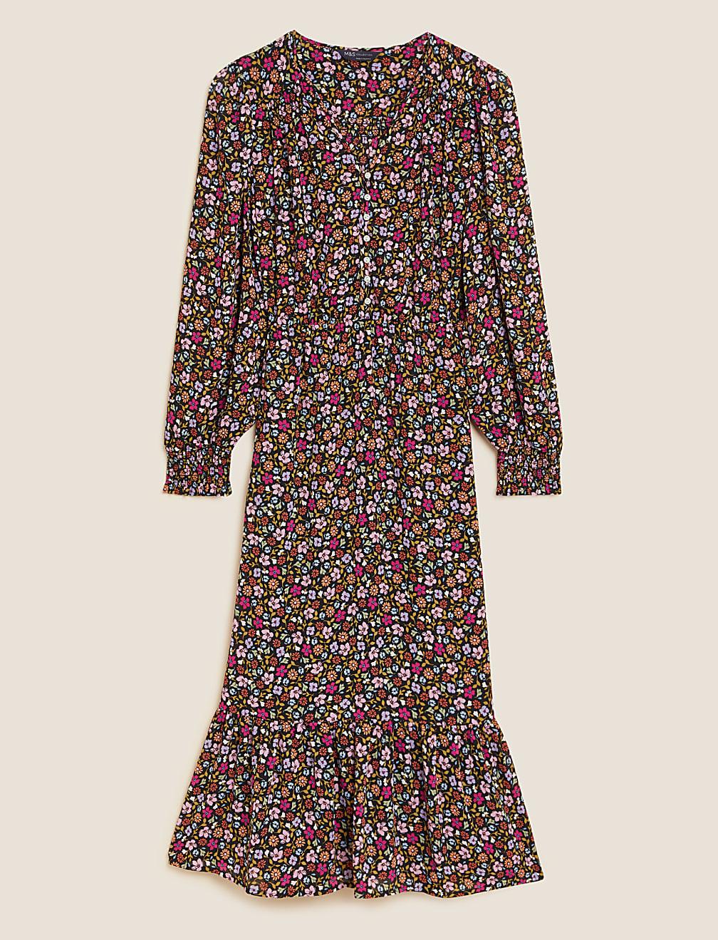 MIDI SUKIENKA KWIATY T42-7767-ZZ