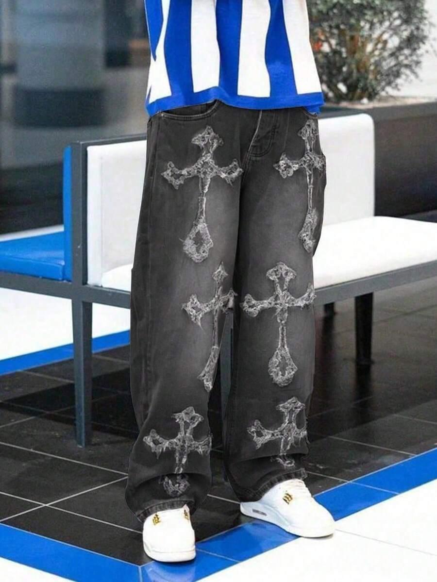 CZARNE SPODNIE JEANS