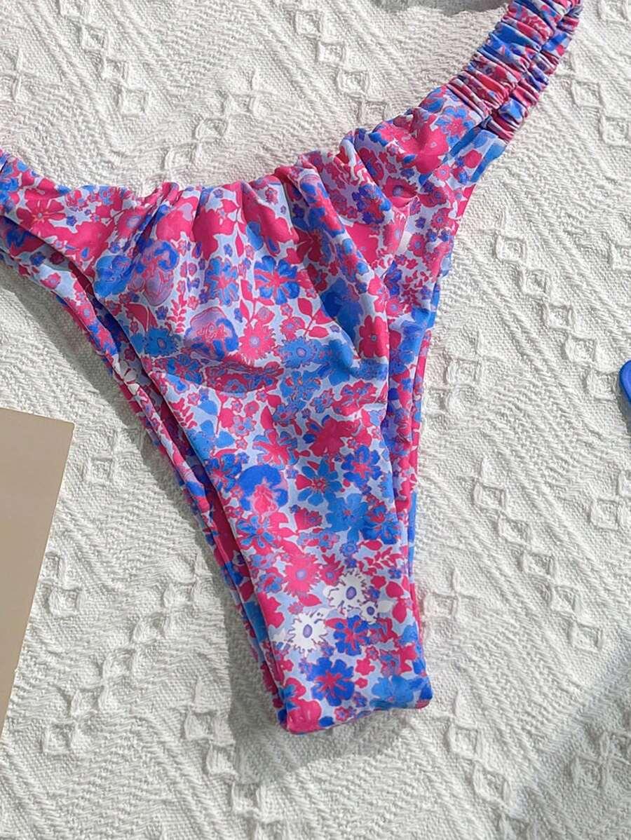 dwuczęściowy strój kąpielowy kwiaty