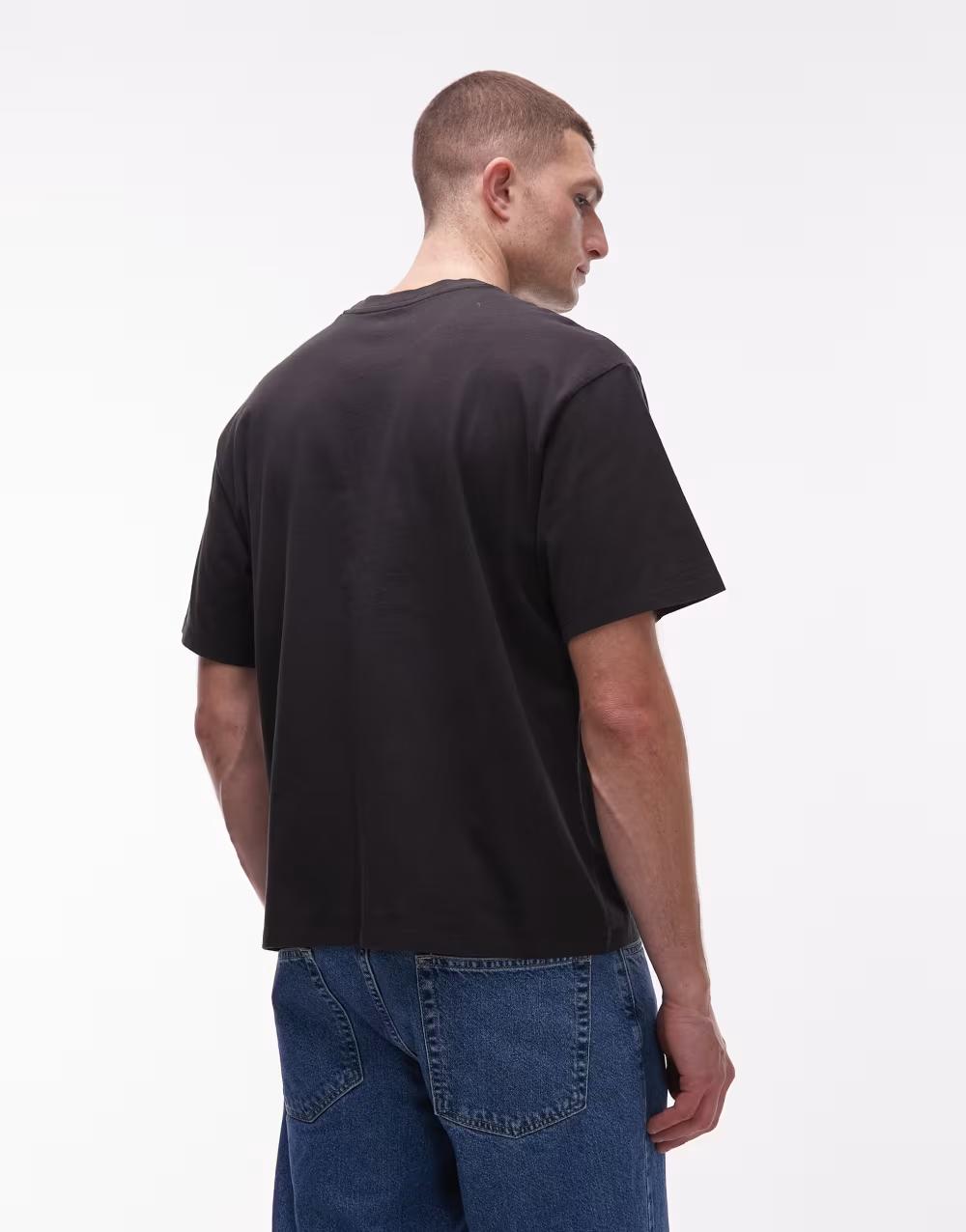 CZARNY T-SHIRT nadruk