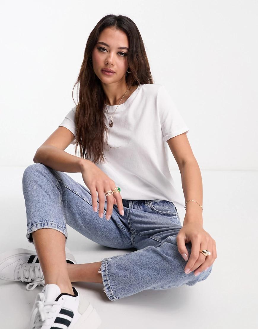 KLASYCZNY GŁADKI BIAŁY T-SHIRT BASIC