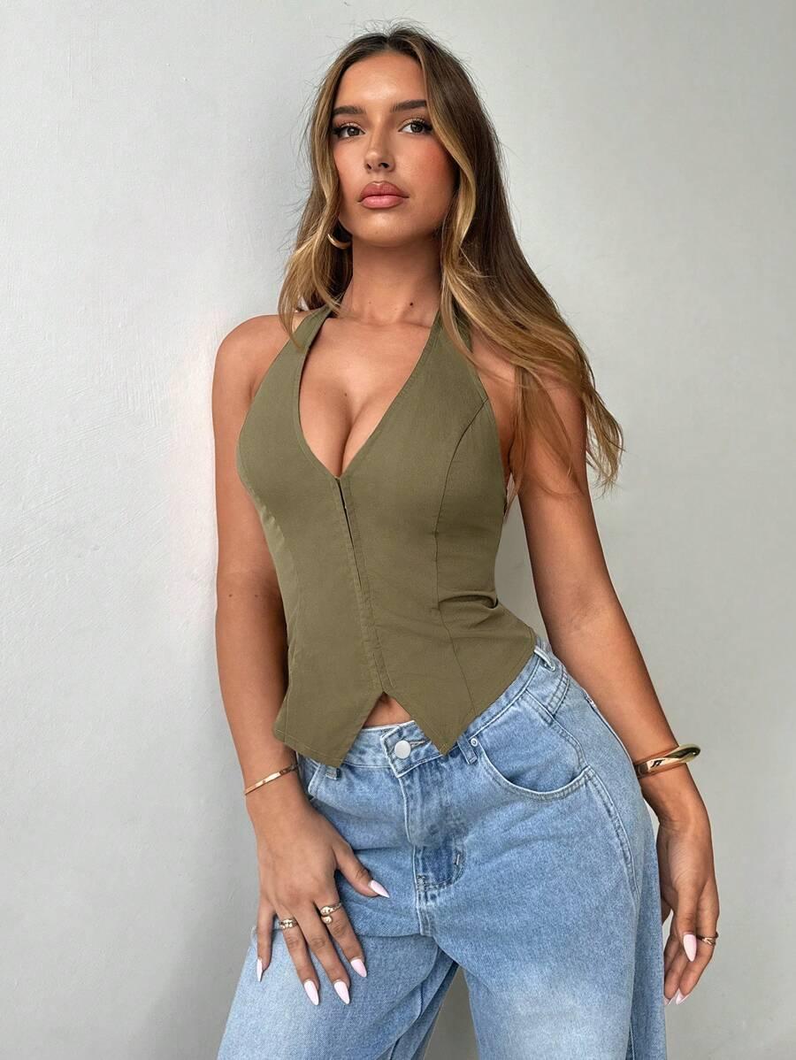 ZIELONY TOP V-NECK 