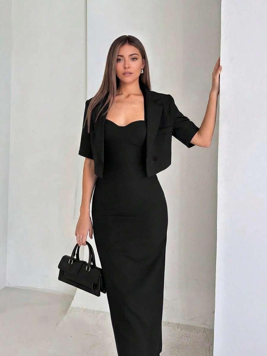 czarna maxi sukienka