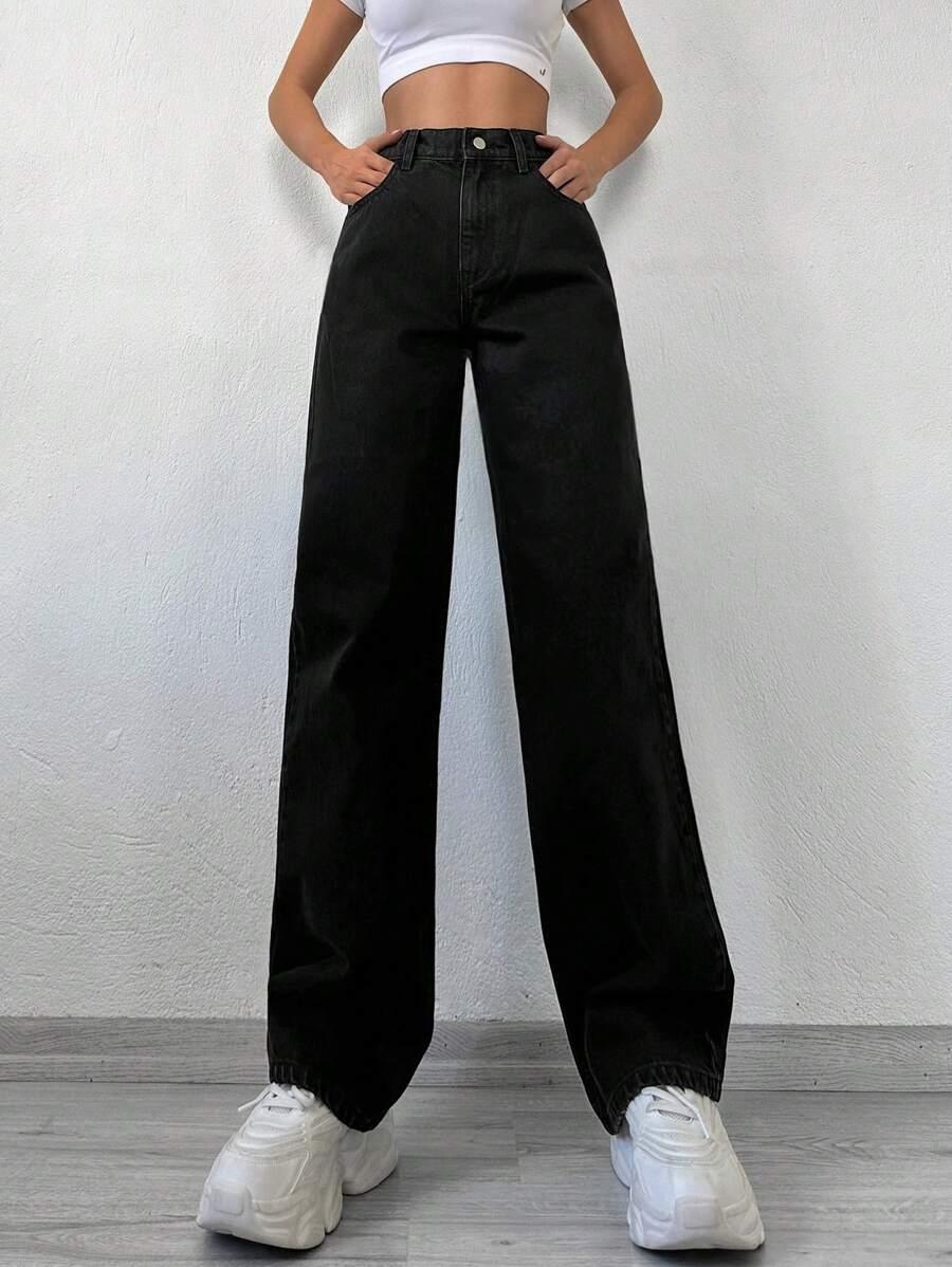 CZARNE SPODNIE JEANS 