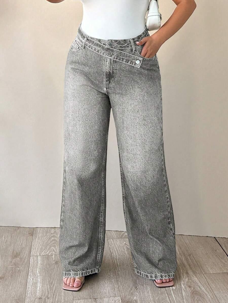 SZARE SPODNIE JEANS