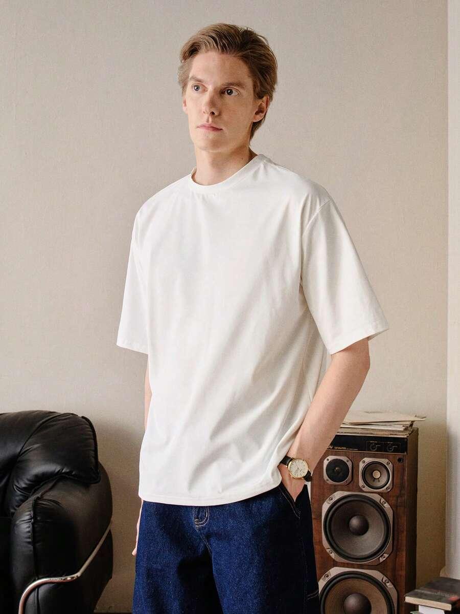 t-shirt okrągły dekolt nadruk 