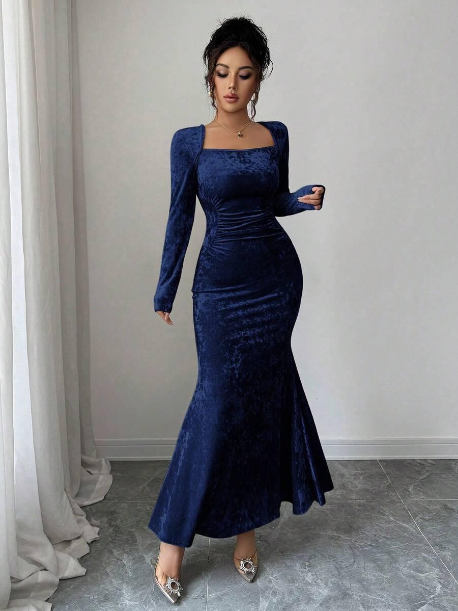 niebieska maxi sukienka