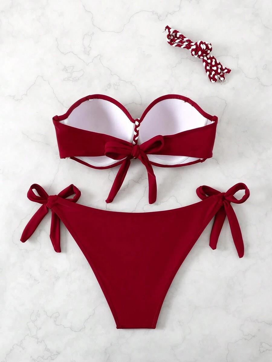 czerwony komplet bikini