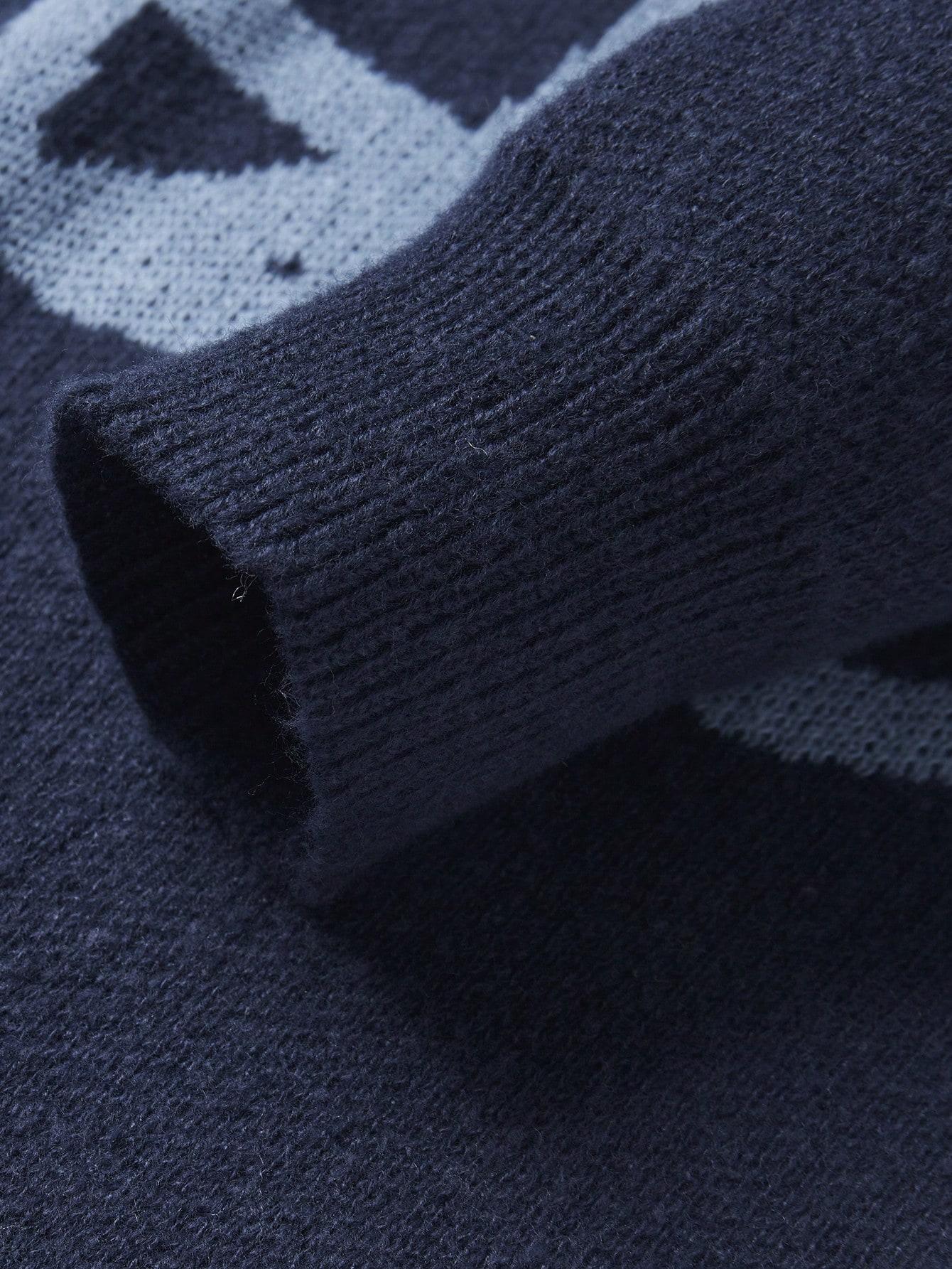 GRANATOWY SWETER WZÓR