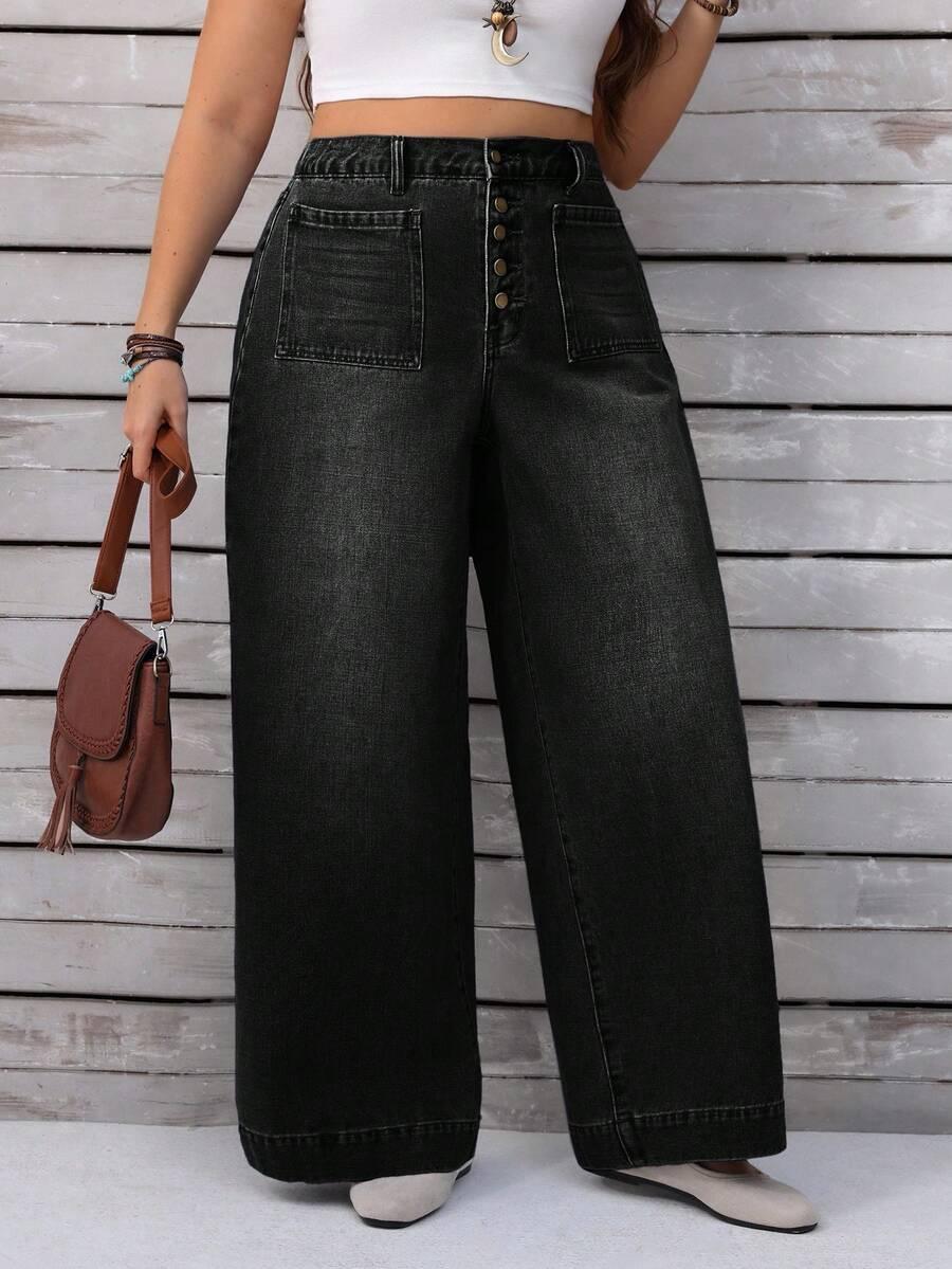 czarne spodnie jeans kieszenie 