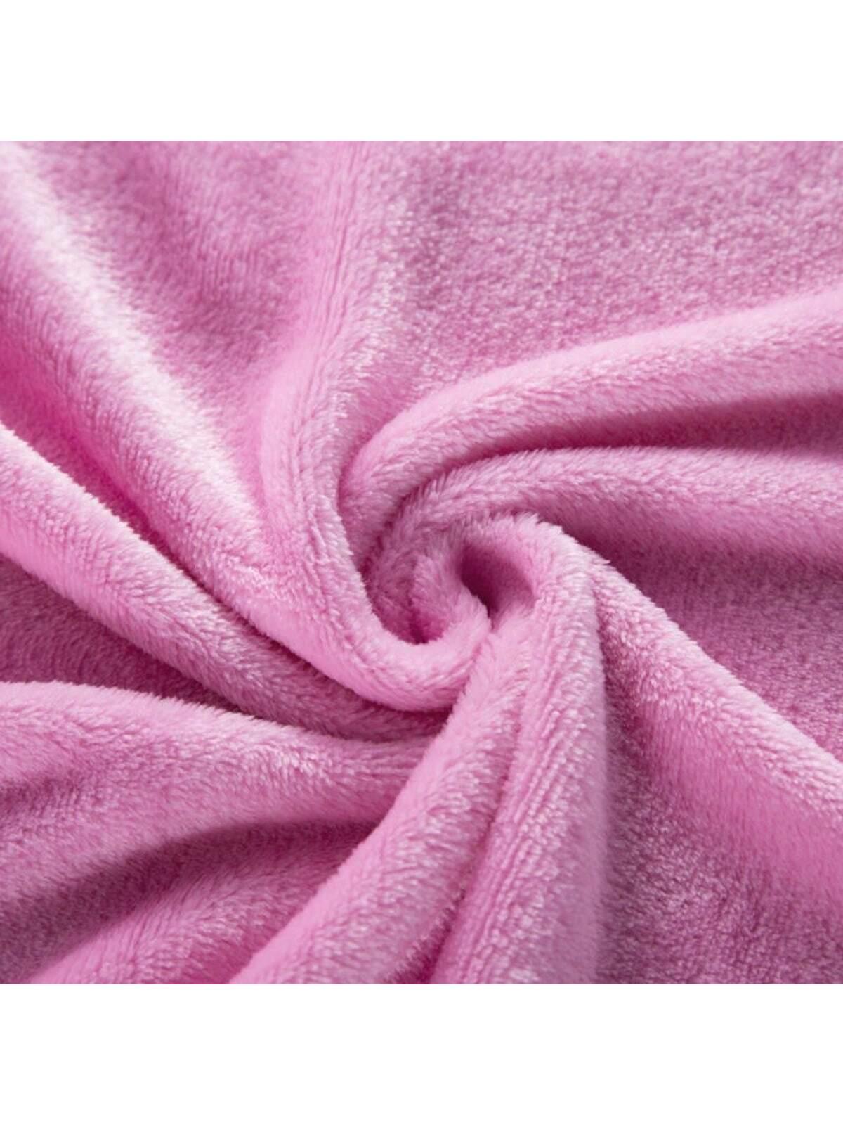 różowy KOC FLANELOWY