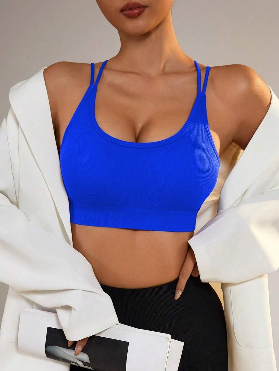 NIEBIESKI SPORTOWY BIUSTONOSZ TOP
