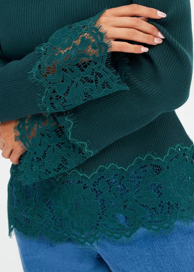SWETER Z KORONKĄ