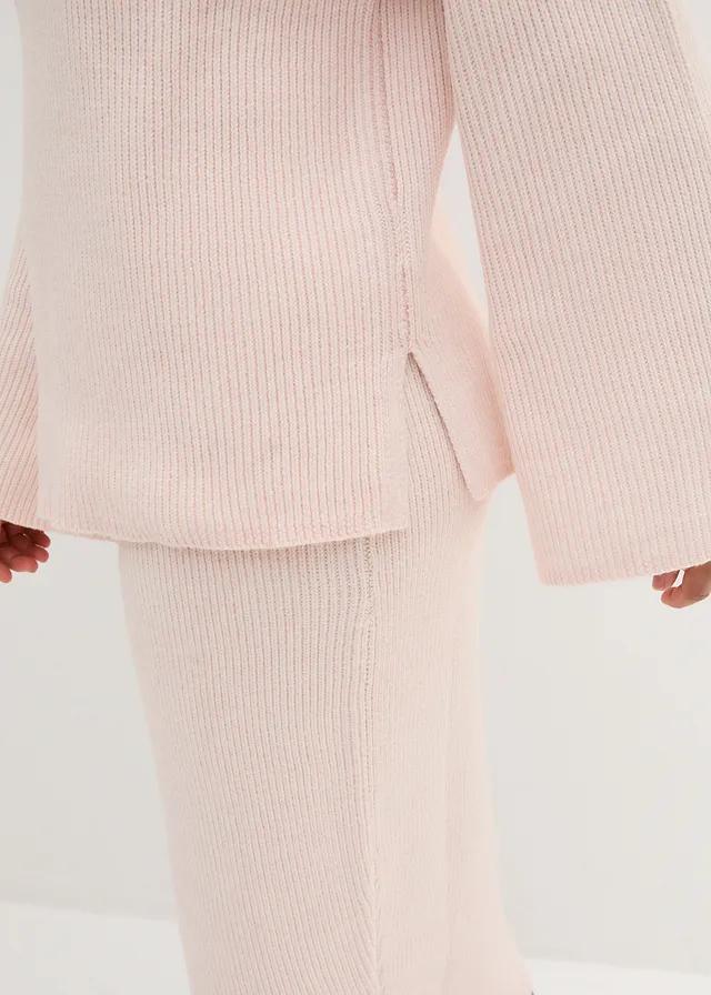 RÓŻOWY SWETER OKRĄGŁY DEKOLT 
