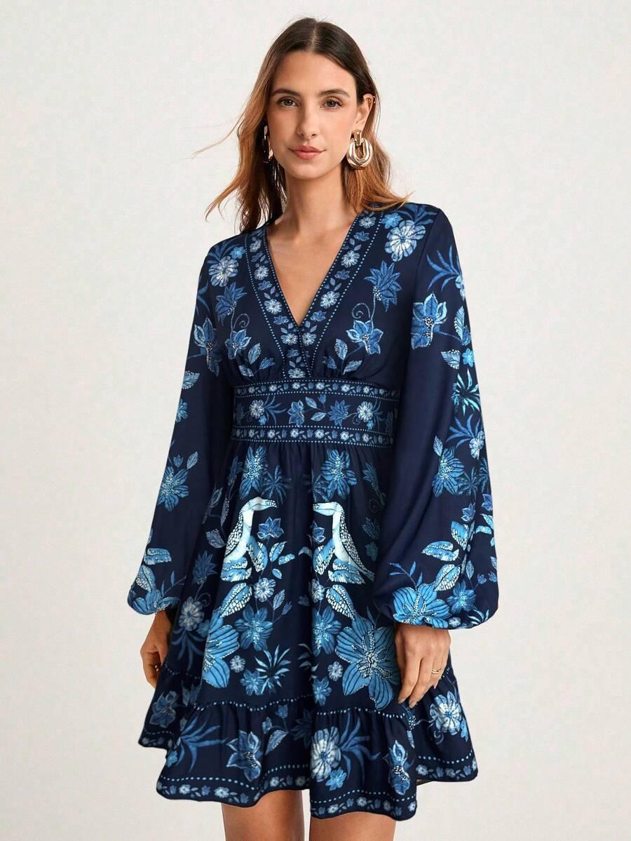 NIEBIESKA MINI SUKIENKA