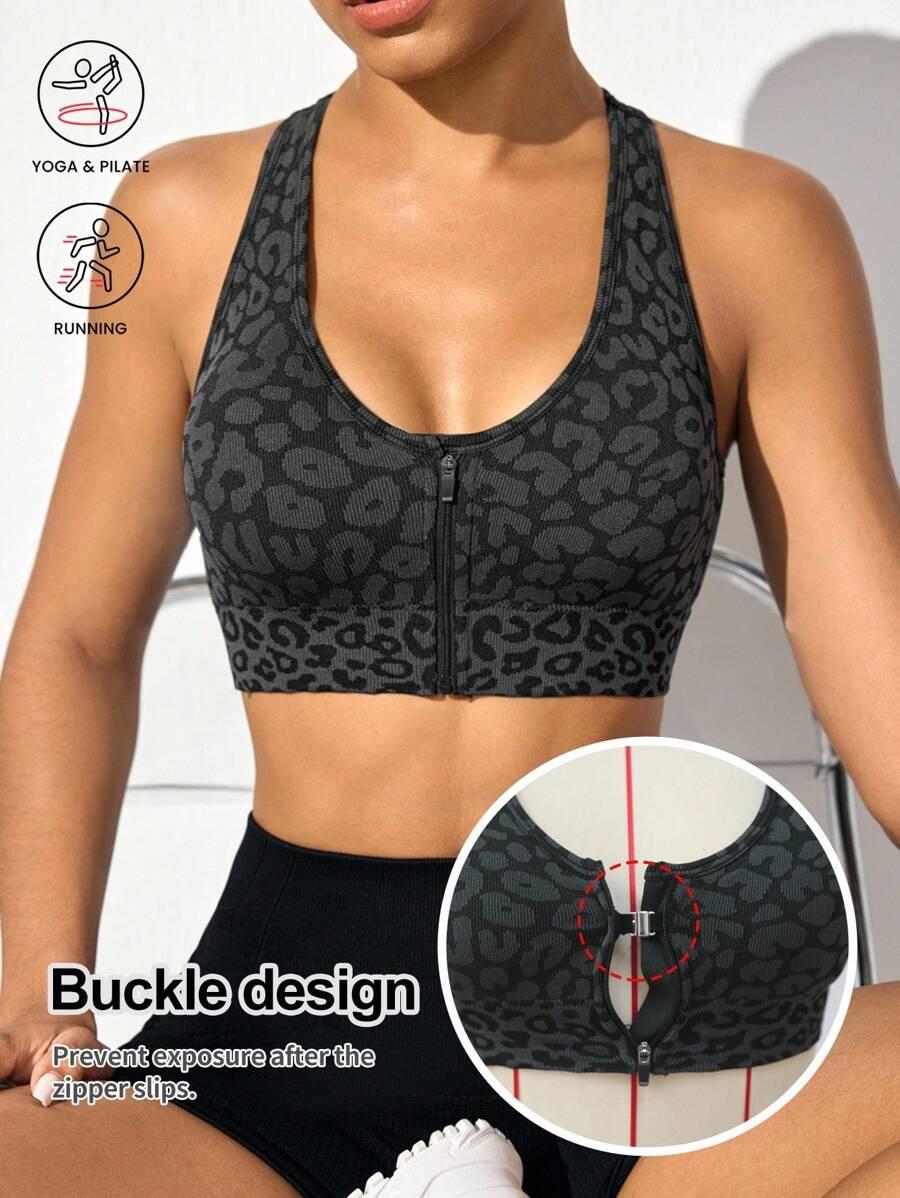 sportowy biustonosz animal print