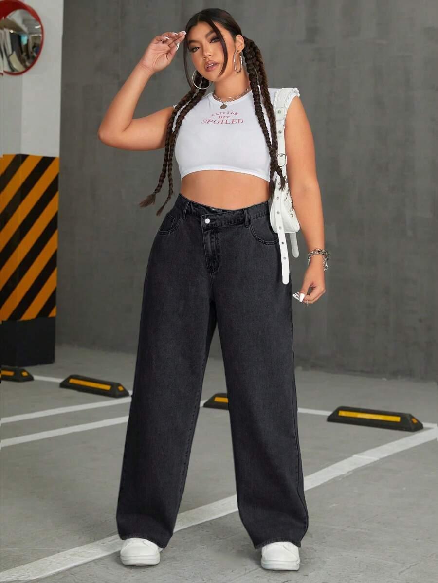 CZARNE SPODNIE JEANS