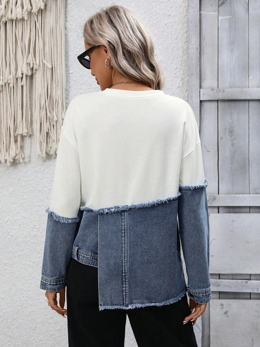 asymetryczna bluza jeans