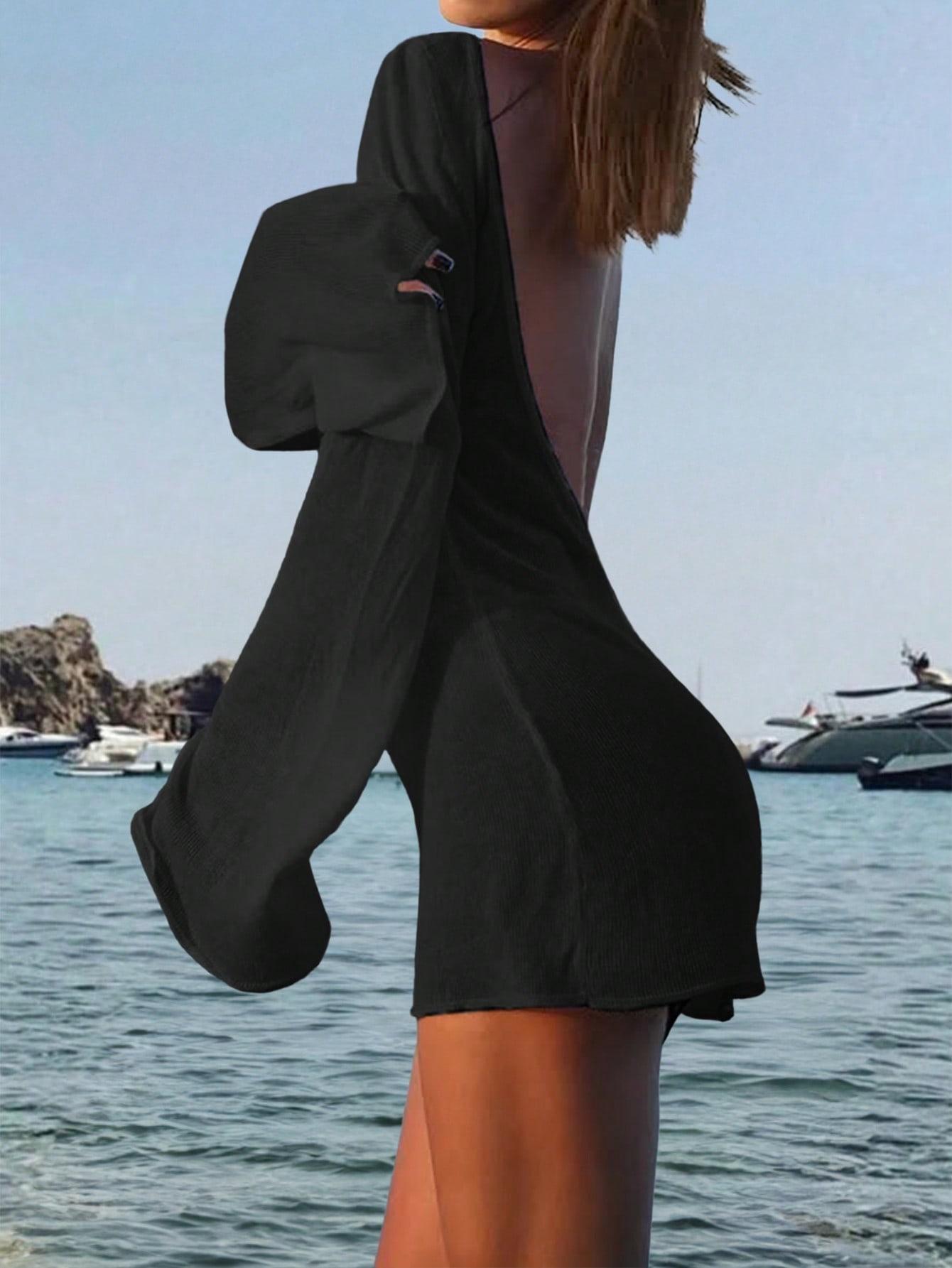 CZARNA PLAŻOWA MINI SUKIENKA