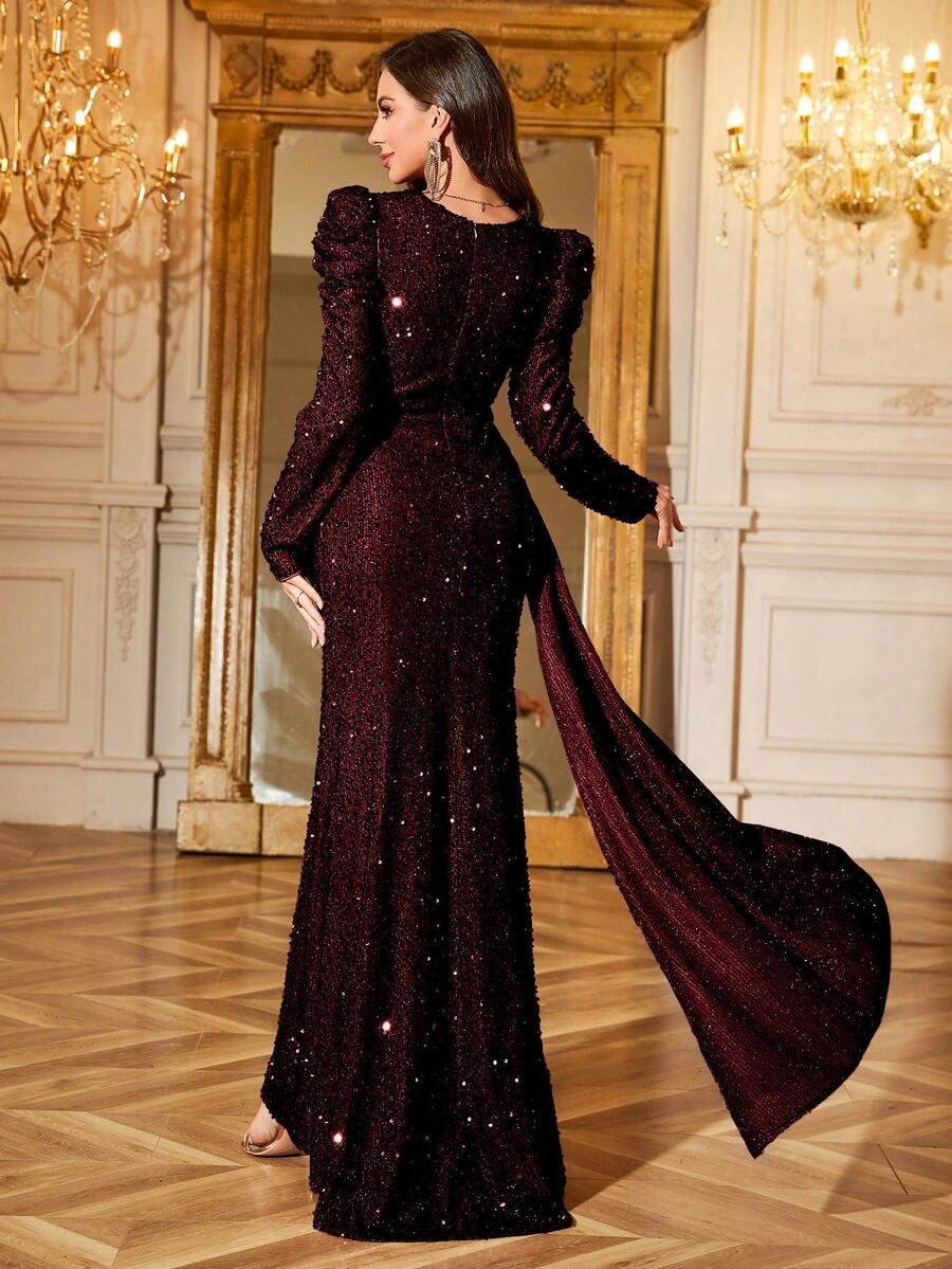 BURGUNDOWA MAXI SUKIENKA