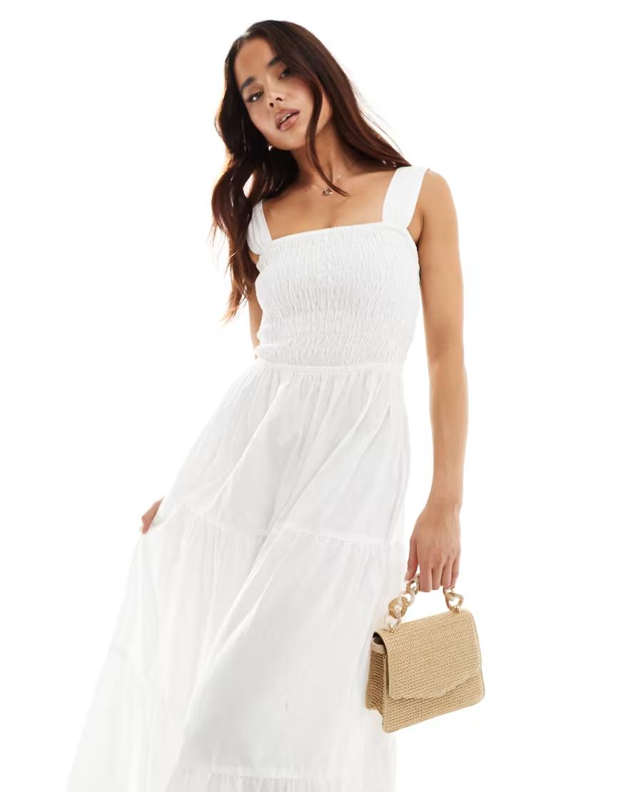 BIAŁA MAXI SUKIENKA BOHO