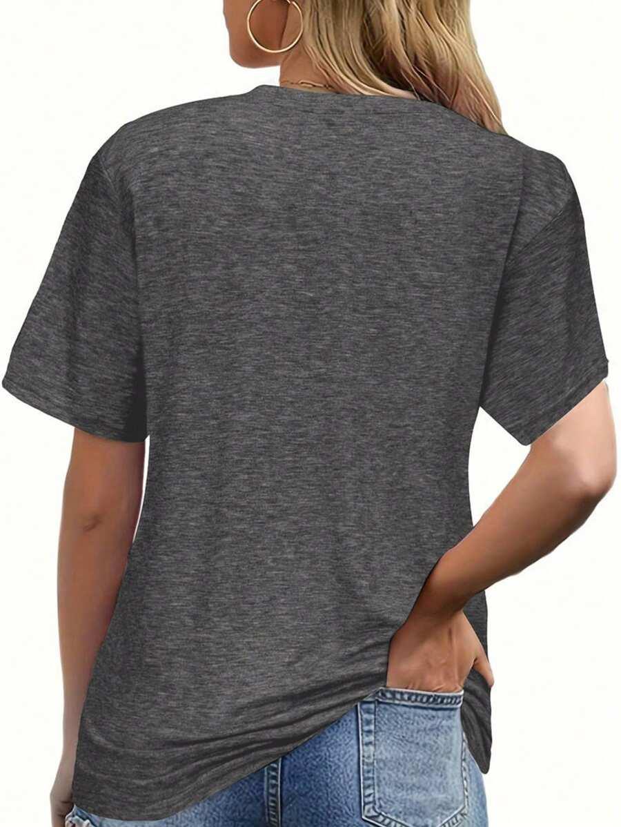 SZARY T-SHIRT PRINT