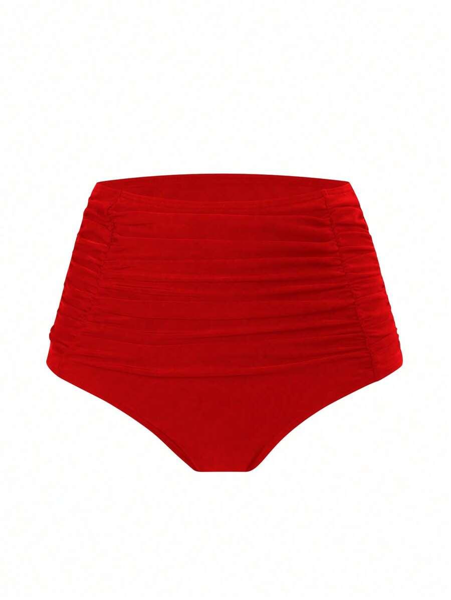 czerwony dół od bikini