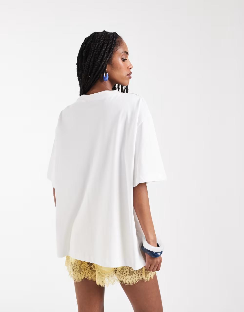 biały t-shirt print