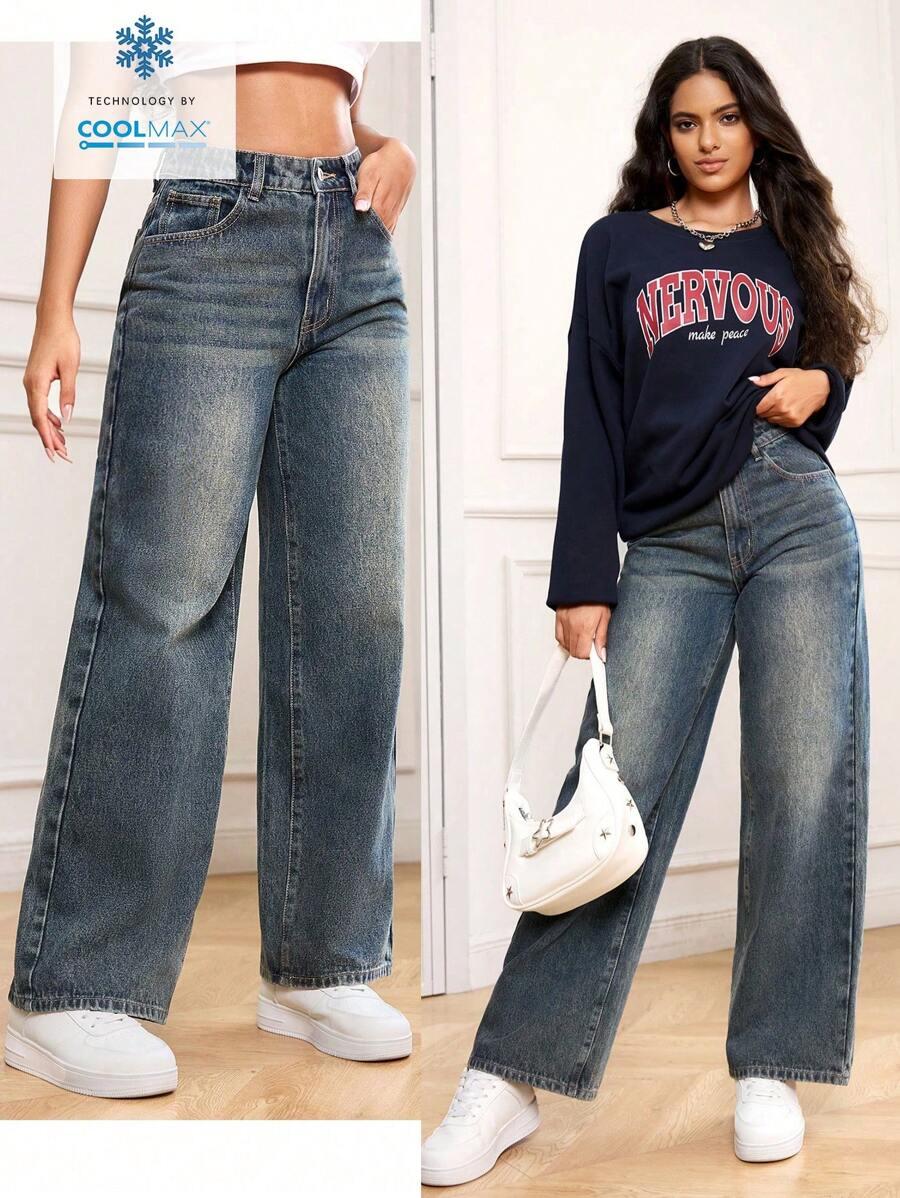 niebieskie spodnie jeans